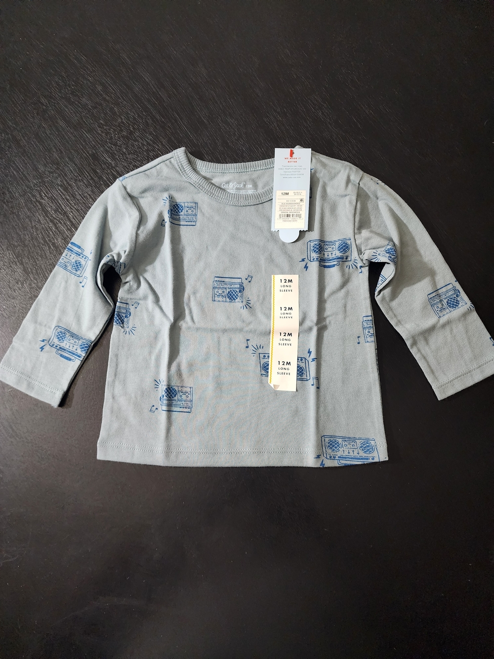 Cat & Jack Blue Graphic Radio Long-Sleeve Relaxed Tee - Toddler Boys 12M